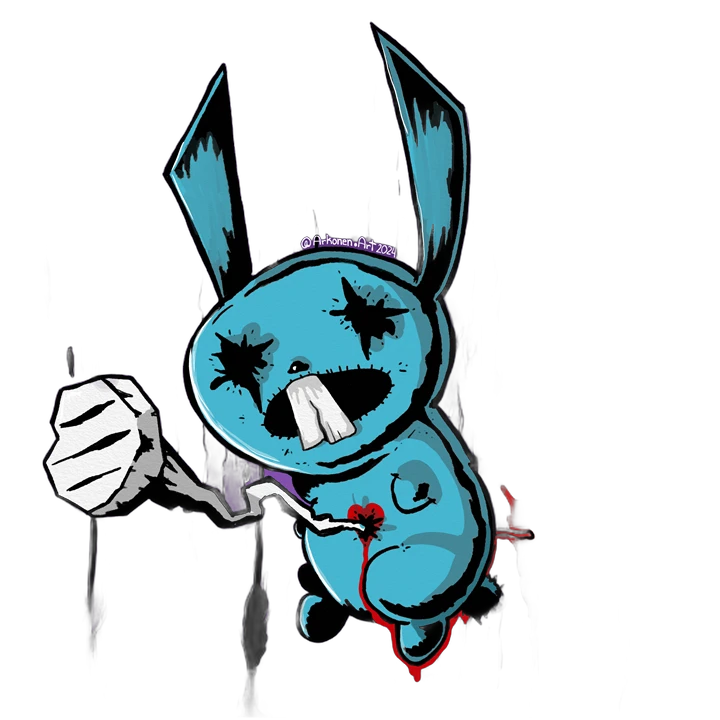 Nailbunny - a creepy blue bunny plush
